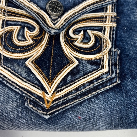 Affliction Cooper Burning Men’s Blue Jeans  size 31 X 32 Sold Out In Stores - Picture 4 of 14